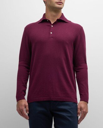 Sid Mashburn Men's Rally Cotton-Cashmere Polo Sweater