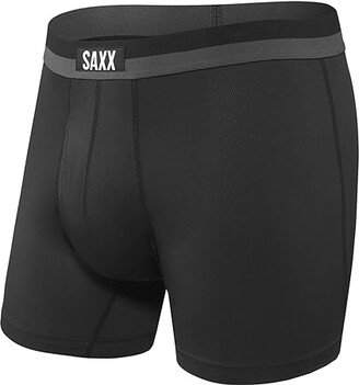 SAXX UNDERWEAR Sport Mesh Boxer Brief Fly (Black) Men's Underwear