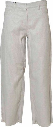 'S Max Mara Frayed Hem Cropped Trousers-AB