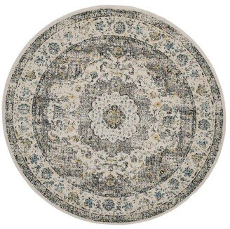 Evoke Gray and Gold 9' x 9' Round Area Rug