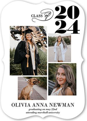 Graduation Announcements: Graceful Class Graduation Announcement, White, 5X7, Matte, Signature Smooth Cardstock, Bracket