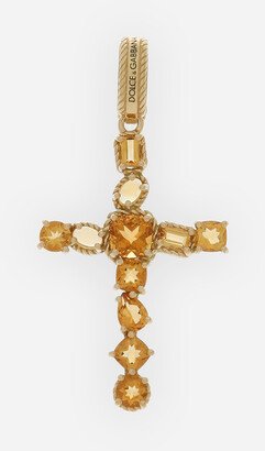 Anna charm in yellow gold 18kt with citrines quartzes