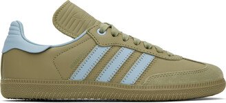 adidas x Humanrace by Pharrell Williams Taupe & Blue Samba Sneakers