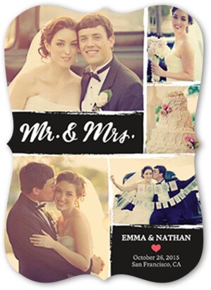 Wedding Announcements: Sweet Union Wedding Announcement, Black, Pearl Shimmer Cardstock, Bracket