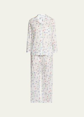 NYC Icon Map-Print Egyptian Cotton Pajama Set