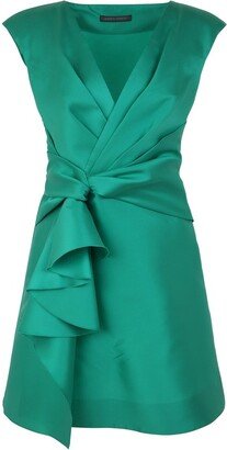 Sleeveless V-Neck Pinched-Waist Dress-AA