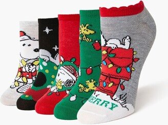 Christmas Snoopy Ankle Socks Set - 5 pack in Red