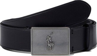 Big Pony Plaque (Black) Men's Belts