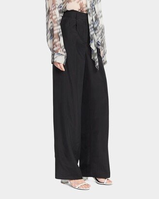 Washed Silk Wide-Leg Relaxed Trousers