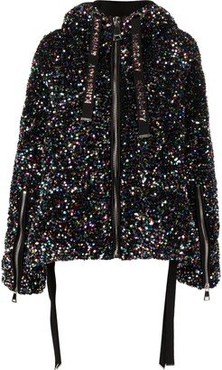 Iconic sequinned puffer jacket