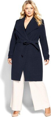 Women's Plus Size So Sleek Coat - navy - 24W