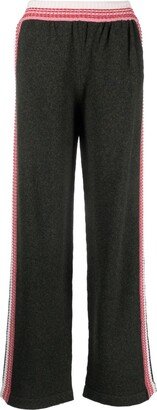 Elasticated Ribbed-Knit Track Pants-AA