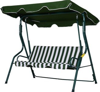 3-person Garden Swing Chair with Adjustable Canopy, Stripes