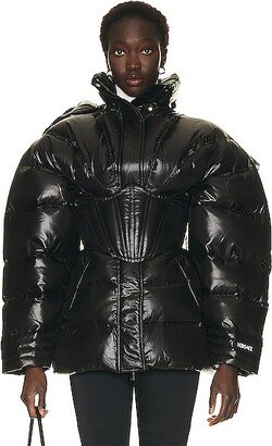 Bustier Puffer Jacket in Black