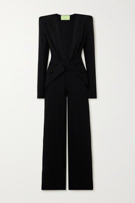 Phil Twist-front Stretch-jersey Jumpsuit - Black