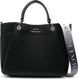 Logo-Print Leather Tote