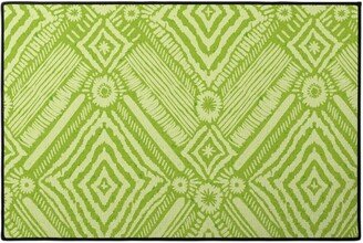 Door Mats: Textural Diamonds - Green Door Mat, Green