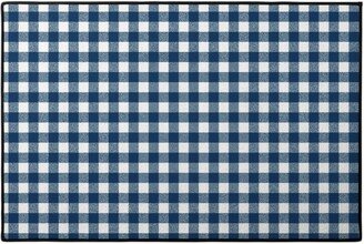 Door Mats: Buffalo Plaid Door Mat, Blue