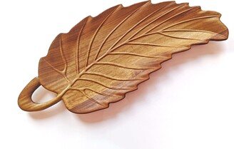 Leaf Shaped Wooden Serving Dish Bowl Tray. A Luxury Gift For Mother, Wife, Wedding, Engagement, Birthday