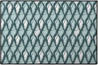 Door Mats: Beachcomber - Mint Door Mat, Blue