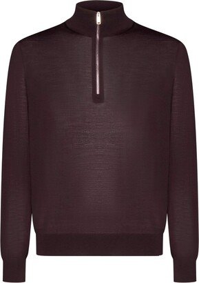 Zip Detailed Long-Sleeved Jumper-AA