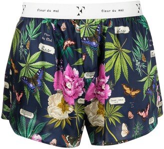 Butterfly-Print Silk Boxers