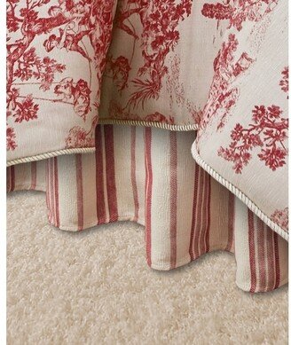 Olivia Quido Cosmopolitan Toile Red Bedskirt - Burgundy/Ivory - Burgundy/Ivory