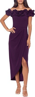 Ruffle Off Shoulder Wrap Dress