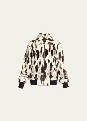 Printed Faux Fur Jacket