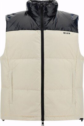 Two-Toned Zipped Padded Gilet-AA