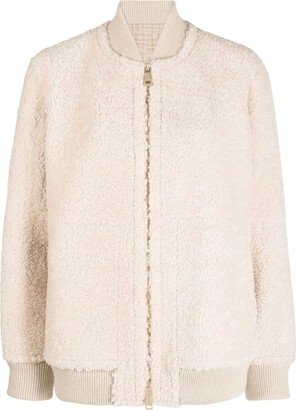 Shearling Zip-Up Jacket-AB