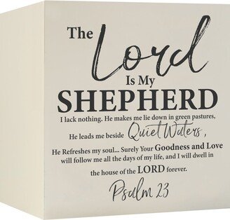 Memorial Shadow Box Urn | Lord Is My Shepherd Human Cremation Container For Ashes Keepsake Wooden Urns