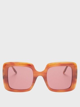 Gg Square Marbled-acetate Sunglasses