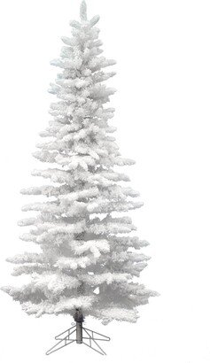 7.5 ft Flocked White Slim Artificial Christmas Tree Unlit