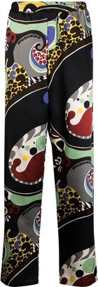 Abstract-Print Straight-Leg Trousers-AC