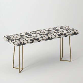 Black and white marble Moroccan mosaic Benches