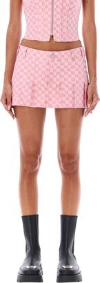 Monogram Pleated Mini Skirt-AA