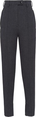 High-Waisted Tapered Trousers-AO