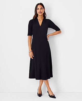Petite Raglan Sleeve Midi Flare Dress