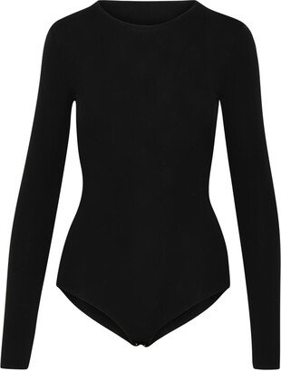 Black Viscose Blend Bodysuit