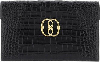 Emblem Logo Plaque Embossed Clutch Bag