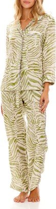 Emma Olive Zebra Linen Pajamas