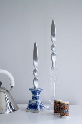 The Parmatile Shop Metallic Taper Candle Set