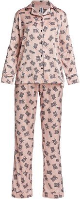 2-Piece Satin Pajama Set-AA