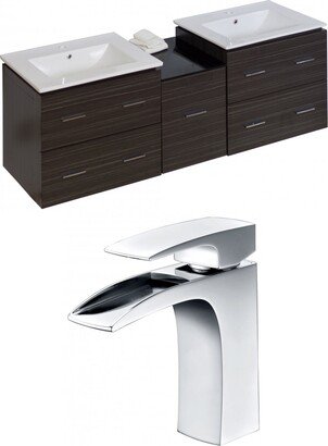 62-in. W x 18.5-in. D Plywood-Melamine Vanity Set In Dawn Grey With Single Hole CUPC Faucet