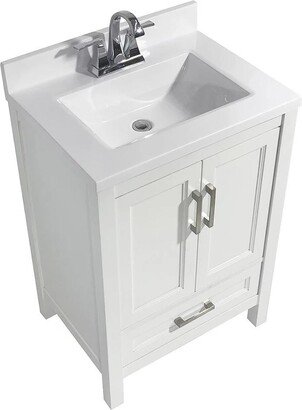 Salerno 25 in. Bath Vanity with Cultured Marble Vanity Top