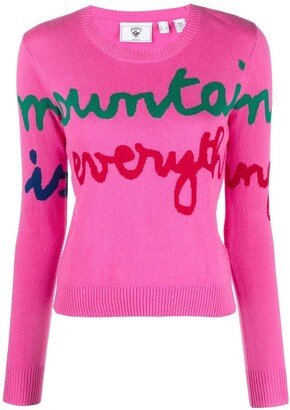 Slogan-Print Crew-Neck Jumper