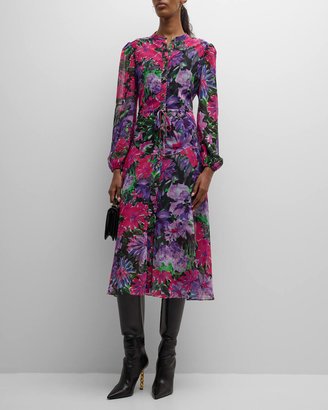 Lorian Floral-Print Midi Shirtdress