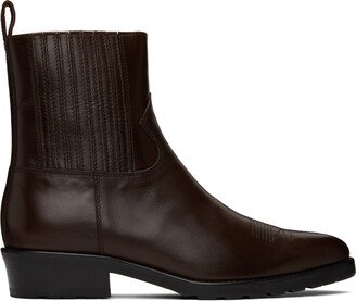 SSENSE Exclusive Brown Hard Leather Chelsea Boots