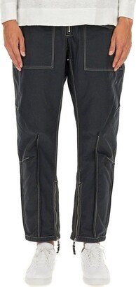 Elasticated Waist Tapered-Leg Cargo Trousers